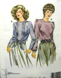 1133 1134 LONG SLEEVE TUCK BLOUSE PATTERN 6-12,14-20